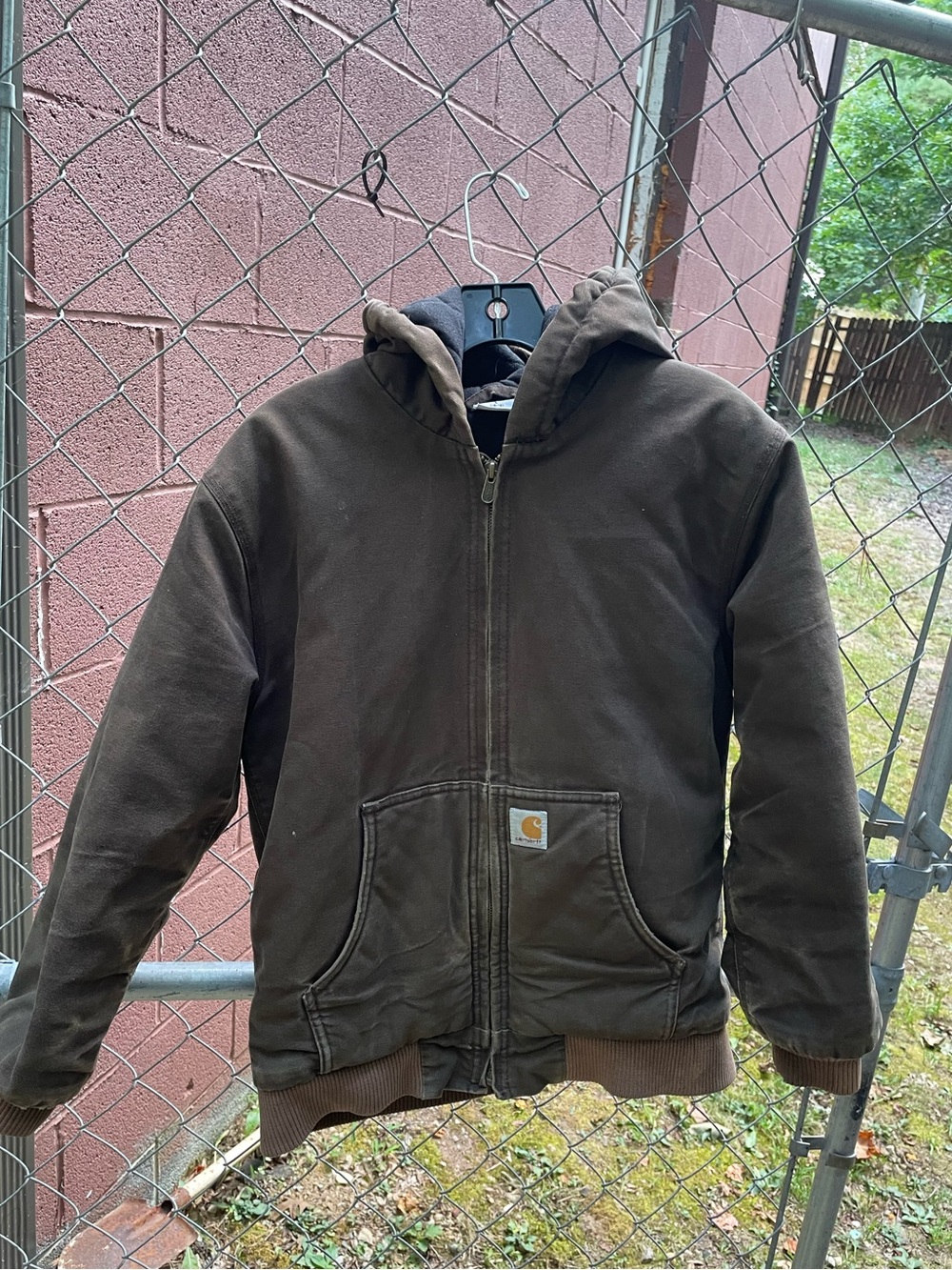 Carhartt Vintage Hooded Brown Jacket Size Large Youth